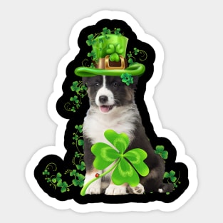 Lucky Australian Shepherd Shamrock St Patrick's Day Sticker